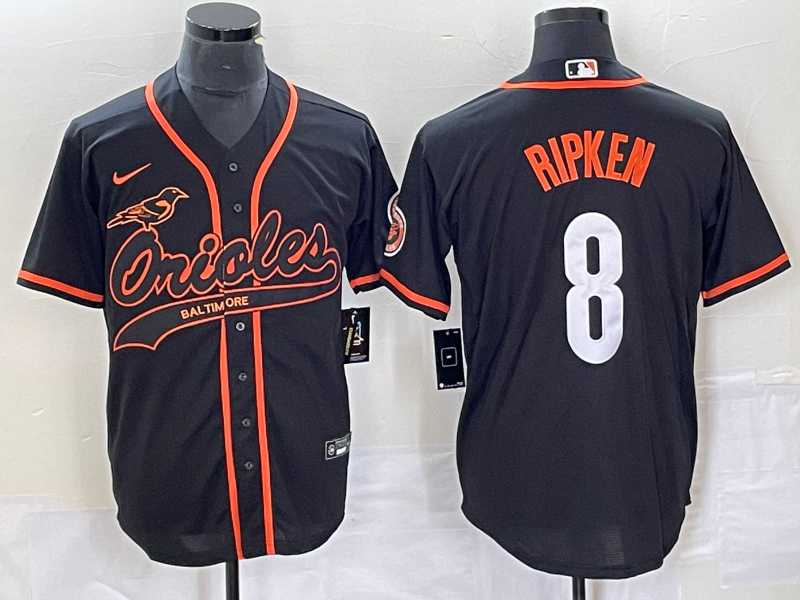 Men%27s Baltimore Orioles #8 Cal Ripken Jr Black Cool Base Stitched Baseball Jersey->baltimore orioles->MLB Jersey